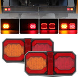 2x 8" LED REAR TAIL LIGHTS LAMP TRAILER CARAVAN TRUCK LORRY STOP BRAKE 12V 24V