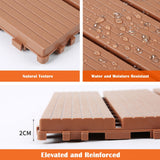 44X Interlocking Mosaic Decking Tiles 30x30cm Outdoor Patio Garden Floor Terrace