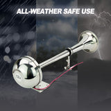 12V Marine Trumpet Horn Stainless Steel Low Tone Single Boat Car Horn 16-1/8''