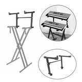 2 Tier Keyboard Stand Attachment Metal Adjustable Height and Width for Stacking
