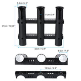 2Pcs 3 Tube Fishing Rod Holders Plastic Wall-Mounted Rack Pole Bracket for Boat