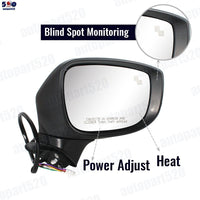 Black Door Wing Mirror Heated Electric 9Wires Right