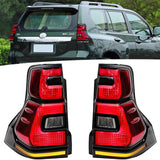 LED Tail Lights For 2010-17 Toyota Land Cruiser Prado Red Rear Brake Lamps