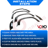 GLOSS BLACK WHEEL ARCHES FENDER FLARE TRIMS LAND