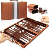 18 inch Premium Backgammon Board Game Set Large Classic Board Game Case Gifts