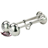 140DB Marine Stainless Steel Dual Trumpet Horn Boat Car Electric Horn 18-1/2inch