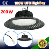 200W UFO HIGH LOW BAY WORK LED LIGHT WAREHOUSE FACTORY WORK SHOP FLOOD DOWN LAMP