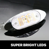 10X 10-30V White Clearance light side marker led trailer Truck LORRY LAMP Chrome