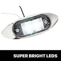 10X 10-30V White Clearance light side marker led trailer Truck LORRY LAMP Chrome