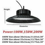 150W 200W UFO HIGH LOW BAY LED WORK LIGHT Industrial WAREHOUSE FACTORY DOWN LAMP