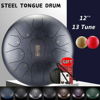 13 Notes 12'' Steel Tongue Drum Handpan C Major Hand Tankdrum + Bag + Drumstick