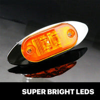 10X 10-30V Amber Clearance light side marker led trailer Truck LORRY LAMP Chrome