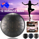 11 Notes 12'' 10'' Inch Steel Tongue Drum Handpan C D F Major Hand Tankdrum +Bag