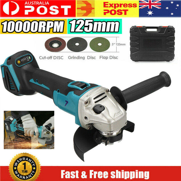 18V 125mm Angle Grinder Brushless Cordless Replaces For Makita DGA456 Body AU