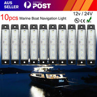 10X White 6 LED Marine Boat Bow Deck Navigation Transom Submersible Light 12-24V